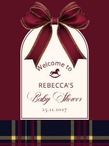 Classic Rocking Horse A merry little baby shower Welcome sign design preview
