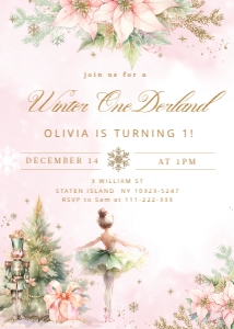 Winter Onederland Invite design preview