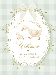 Green Silly Goose Welcome sign design preview