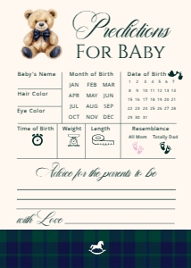 Polo Teddy Bear Plaid Baby Shower games Bundle design preview