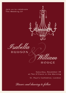 Old Money Deep Red Handdrawn vitage wedding invitation design preview