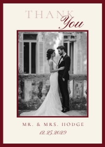 Old money Wedding photo thank you card editable template design preview