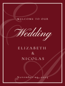 Luxury Old Money Monogram Wedding Welcome sign design preview