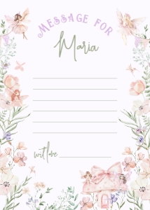 Fairy First 1st Birthday Time Capsule Message template design preview