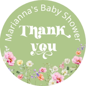 Sage green round tag design preview