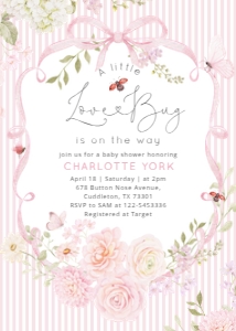 Lady Bug Baby Shower bundle, Love Bug baby shower invitation pack design preview