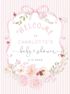Love bug Baby Shower Welcome sign template design preview