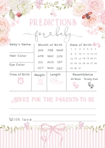 Baby Predictions: Wildflower baby shower games