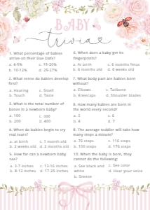 Baby Trivia: Wildflower baby shower games