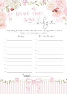 Name that song baby: Wildflower baby shower games