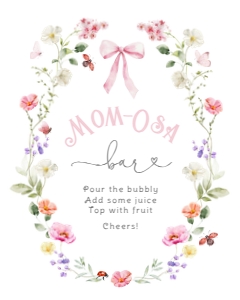 Pink bow Momosa bar design preview