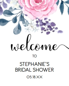 PinkPurpleFloral16x20: Bridal Shower Welcome Sign, Pink and Purple Floral | Printable Sign, Custom Welcome Sign, Editable Welcome Sign, Instant download