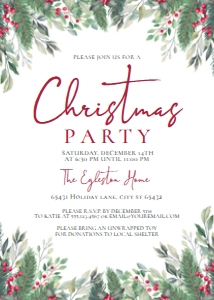 Christmas Party Invitations, Pine Christmas Invitation Template, Edit with CORJL, Printable Christmas Invite, Holiday Party Invitations design preview