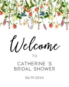BotanicalFloralwelcomSign16x20: Wildflower Baby Shower Invitation Bundle, Printable Baby Shower Invitation and Games, Baby Shower Decorations Set, Corjl Template