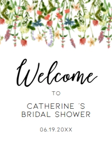 BotanicalFloralWelcome8x11: Wildflower Baby Shower Invitation Bundle, Printable Baby Shower Invitation and Games, Baby Shower Decorations Set, Corjl Template