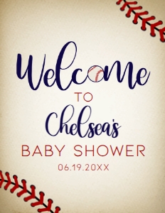 VintageBaseballBaby8x11: Vintage Baseball Baby Shower Welcome Sign, Printable Sign, Custom Welcome Sign, Editable Welcome Sign, Instant download