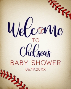 VintageBaseballBaby16x20: Vintage Baseball Baby Shower Welcome Sign, Printable Sign, Custom Welcome Sign, Editable Welcome Sign, Instant download