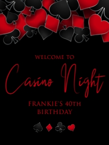 CasinoNightRedBlk18x24: Casino Night Invitation Set, Casino Invitation, Las Vegas Party Bundle, Editable Invitation Bundle, Casino Party Decor, Poker Night Invites