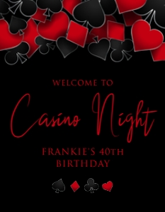 CasinoNightWelcome8x11: Casino Night Invitation Set, Casino Invitation, Las Vegas Party Bundle, Editable Invitation Bundle, Casino Party Decor, Poker Night Invites