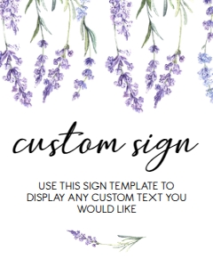 Country Lavender Custom Sign, Printable Sign, Lavender Party Sign, Bridal Shower Sign, Editable Custom Sign, Instant download, Printable design preview