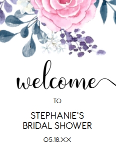 PinkPurpleFloralWelcome8x11: Bridal Shower Welcome Sign, Pink and Purple Floral | Printable Sign, Custom Welcome Sign, Editable Welcome Sign, Instant download
