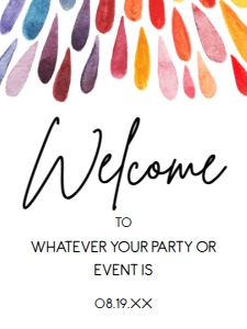 Printable Rainbow Welcome Signs, Rainbow Party Sign, Editable Party Sign, Instant Download, Bridal Shower Sign, Rainbow Themed Signs design preview