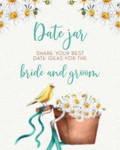 DaisyBikeDateJar8x10: Vintage Bicycle Bridal Shower Games, Bridal Shower Games and Activities, Guessing Game, Panty Game, Advice for the Bride, Date Night