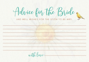 Advice for The Bride, Bridal Shower Printable, Vintage Bicycle Bridal Shower, Printable Bridal Shower Activities, Vintage Bridal Shower Game design preview