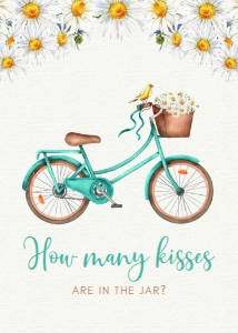 DaisyBikeHowMany5x7: Guess How Many Bridal Shower Game, Vintage Bicycle Bridal Shower Game, Bridal Shower Activity, Bridal Shower Game, Printable Files, Template