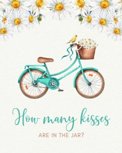 DaisyBikeHowMany8x10: Guess How Many Bridal Shower Game, Vintage Bicycle Bridal Shower Game, Bridal Shower Activity, Bridal Shower Game, Printable Files, Template