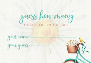 DaisyBikeGuessCard: Guess How Many Bridal Shower Game, Vintage Bicycle Bridal Shower Game, Bridal Shower Activity, Bridal Shower Game, Printable Files, Template