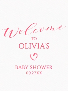 Blush Pink Baby Shower Welcome Sign, Printable Sign, Custom Welcome Sign, Editable Welcome Sign, Instant download, Elegant Shower decor design preview