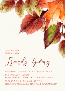 Friendsgiving Invitations, Fall Template, Edit with CORJL, Printable Invitation, Dinner Invitation, Thanksgiving Dinner, Fall Invitation design preview