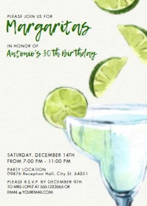 Margarita Party Invitation, Printable Invitation, Editable Invitation, Corjl Template, Cinco De Mayo Invitation, Mexican Invitation, Invite design preview