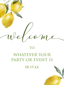 LemonBridalWelcome18x24: Lemon Bridal Shower Sign Kit, Lemon Themed Welcome Signs, Lemon Mimosa Signs, Custom Lemon Themed Signs, Printable Signs, Corjl Template