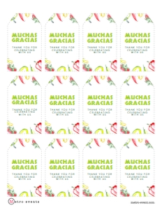 Fiesta Style Printable Thank You Tags, Mexican Theme Favor Tag, Pepper Gift Tag, Editable Favor Tags, Corjl Template, Peppers Thank You Tags design preview