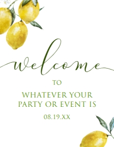 LemonBridalWelcome8x11: Lemon Bridal Shower Sign Kit, Lemon Themed Welcome Signs, Lemon Mimosa Signs, Custom Lemon Themed Signs, Printable Signs, Corjl Template