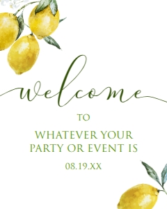 LemonBridalWelcome16x20: Lemon Bridal Shower Sign Kit, Lemon Themed Welcome Signs, Lemon Mimosa Signs, Custom Lemon Themed Signs, Printable Signs, Corjl Template