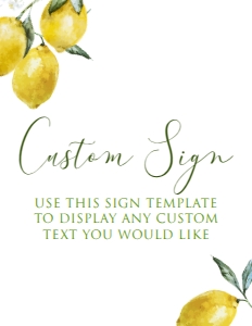 LemonBridalCustomSign8x11: Lemon Bridal Shower Sign Kit, Lemon Themed Welcome Signs, Lemon Mimosa Signs, Custom Lemon Themed Signs, Printable Signs, Corjl Template