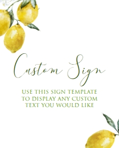LemonBridalCustom16x20: Lemon Bridal Shower Sign Kit, Lemon Themed Welcome Signs, Lemon Mimosa Signs, Custom Lemon Themed Signs, Printable Signs, Corjl Template