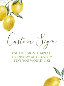 LemonCustomBridalSign18x24: Lemon Bridal Shower Sign Kit, Lemon Themed Welcome Signs, Lemon Mimosa Signs, Custom Lemon Themed Signs, Printable Signs, Corjl Template
