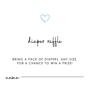 ModernHeartBabyBlueDiaperCard: Diaper Raffle Sign, Contemporary Blue Sign, Instant Download, Baby Shower Signs, Baby Shower Sign, Printable Shower Sign, Boy Baby Shower