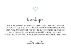 Contemporary Thank you Card, Modern Blue Thank You Cards, Custom Thank You Cards, Thank You Notes, Editable Card, Printable Thank You Card design preview