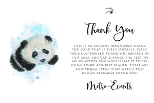 Baby Panda Baby Shower Bundle, Invitation Kit, Thank You Card, Enclosure Card, Diaper Raffle Card, Baby Shower Boy, Bear Baby Shower, Corjl design preview