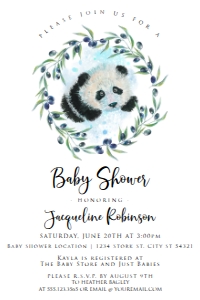 PandaOlivesBabyShower4x6: Panda Invitations, Panda Baby Shower, Cute Baby Shower Invitation, Panda Baby shower invitations, Printable Invitations, Animal Baby Shower