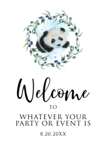 Panda Baby Shower Welcome Sign, Printable Sign, Custom Welcome Sign, Editable Welcome Sign, Instant download, Baby Bear Welcome Sign design preview