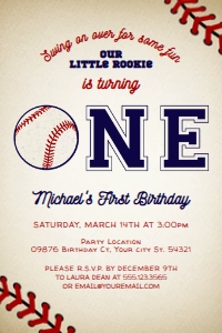 Baseball First Birthday Invitations, Editable Instant Download, Baseball Birthday Invitation, Birthday Invitations, Printable Invitations design preview