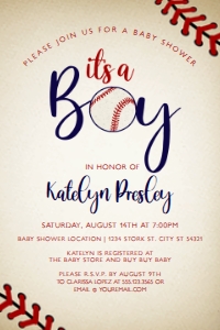 Vintage Baseball Baby Shower Invitation, Couple's Sports Baby Shower Invitations, Printable Invitation, Baby Shower For Boys, Corjl Invite design preview