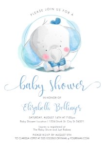 BabyElephantBoy5x7: Boy Elephant Baby Shower Invitations, Cute Boy Baby Shower Invitations, Baby Shower Invitations, Blue Elephant Invitations, Elephant Themed