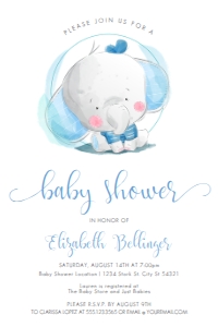 BabyElephantBoy4x6: Boy Elephant Baby Shower Invitations, Cute Boy Baby Shower Invitations, Baby Shower Invitations, Blue Elephant Invitations, Elephant Themed